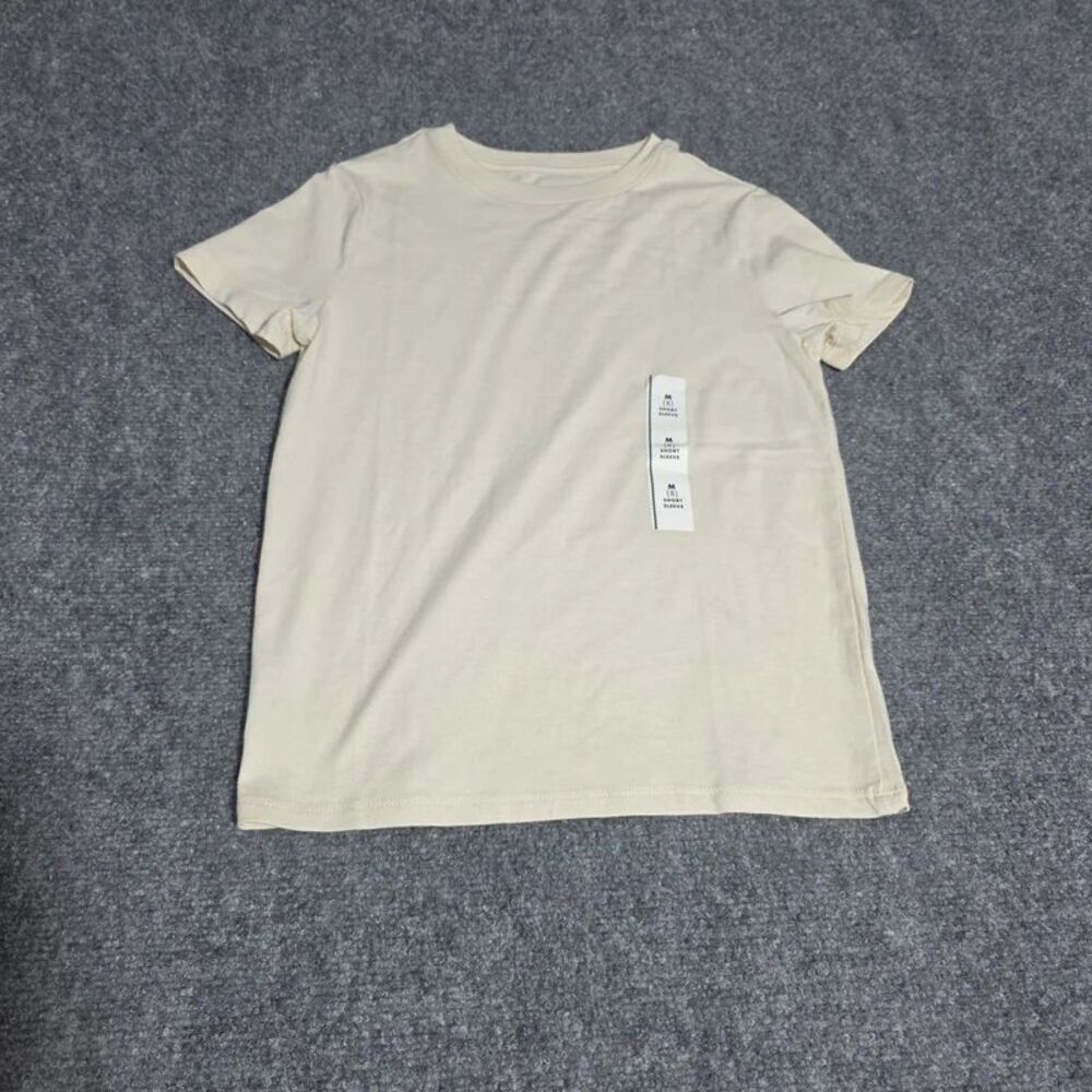 Boys Cream Short Sleeve Basic T-Shirt Size 8